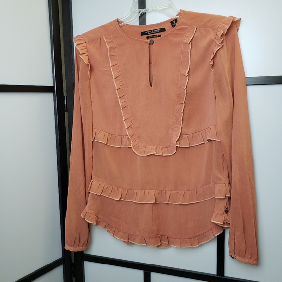 Scotch & Soda Tops - Free People Scotch & Soda sheer Amanda ruffle top